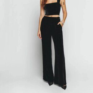 Reformation Wes Velvet Pant Black Size 4 Petite - Like New